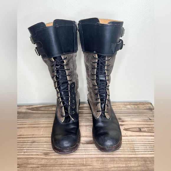 Timberland boot co Lucille lace up high boot two tone leather 6 zip - Picture 10 of 14